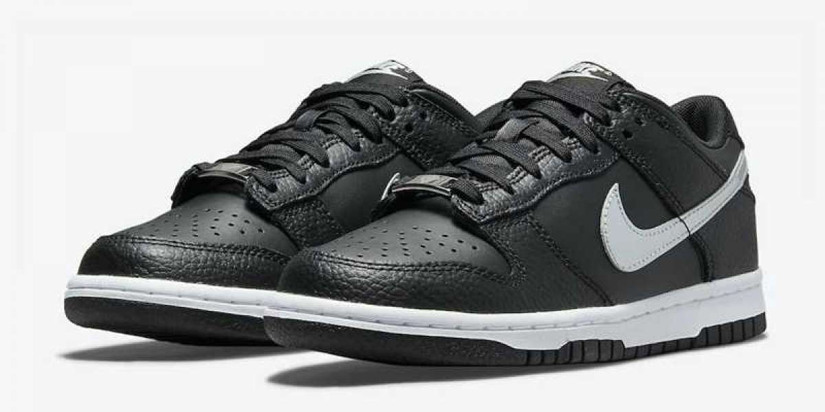 2021 New Nike Dunk Low GS Black/Metallic Silver-White DC9560-001