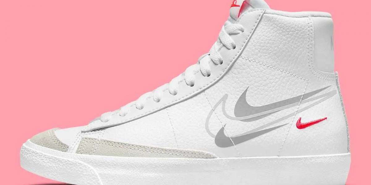 2021 New Nike Blazer Mid GS “Multi Swoosh” DO6487-100 Simple yet cl****ic!