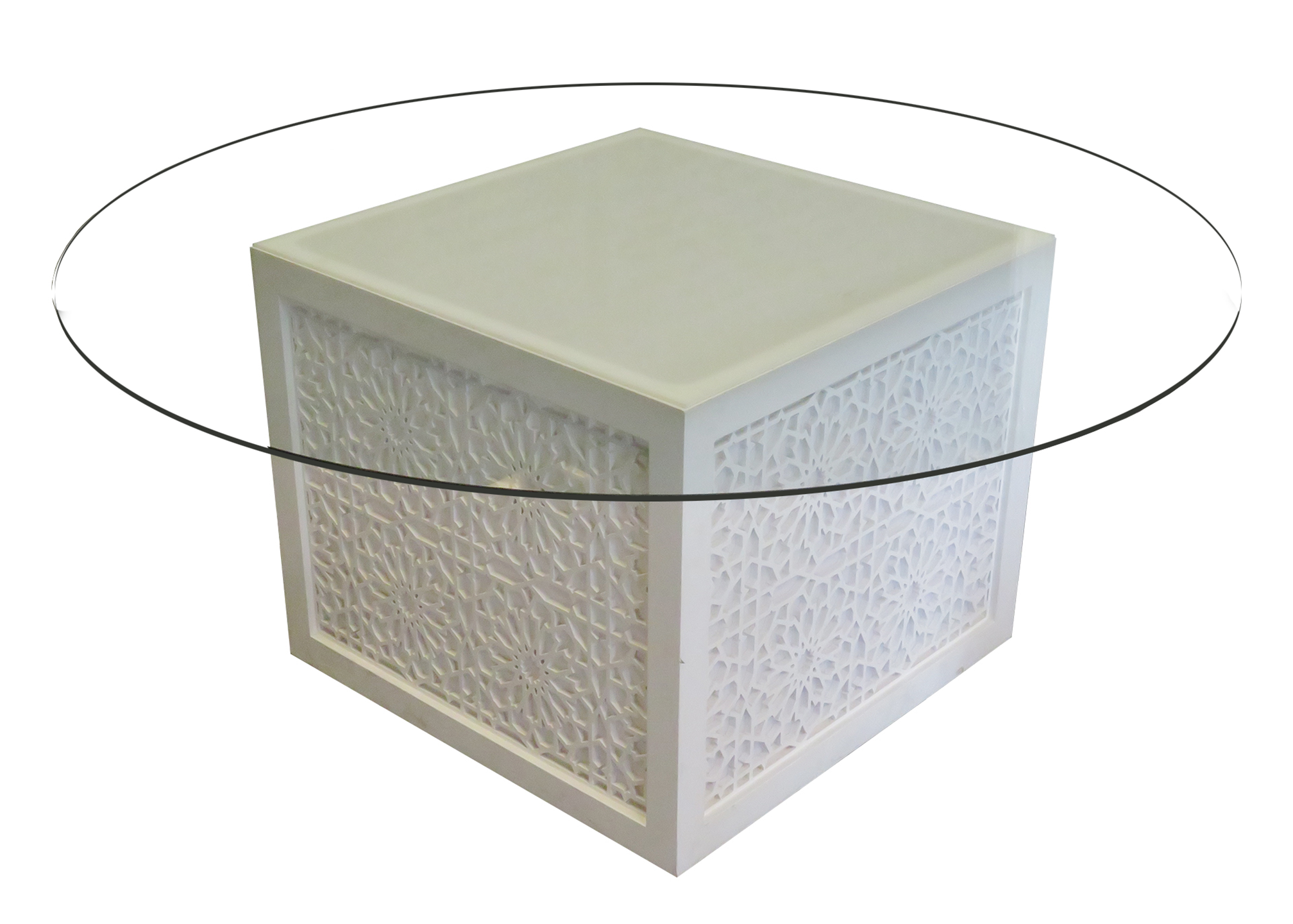 Glass dining table Dubai - -Areeka Event Rentals