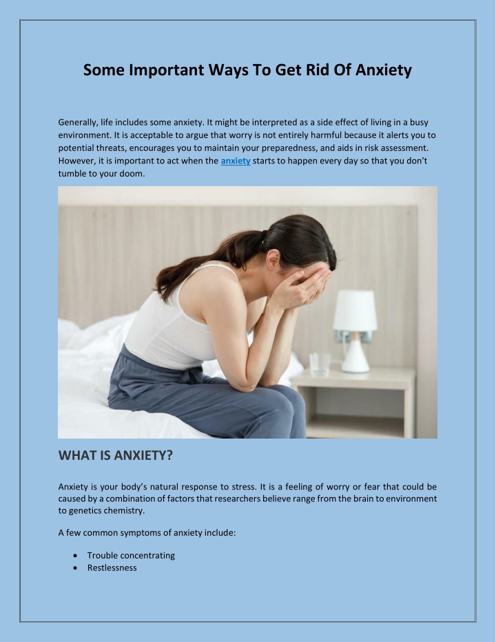 PPT - Some Important Ways To Get Rid Of Anxiety PowerPoint Presentation - ID:11735052
