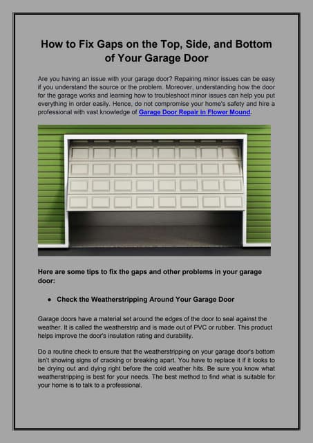 How to Fix Gaps on the Top, Side, and Bottom of Your Garage Door.pdf