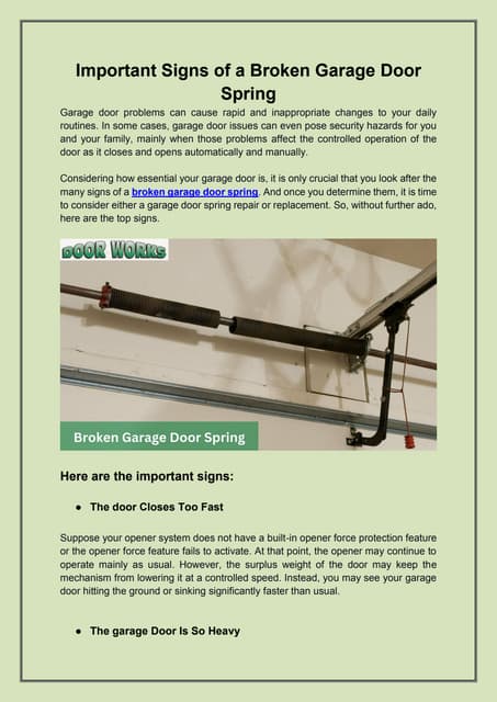 Important Signs of a Broken Garage Door Spring.pdf