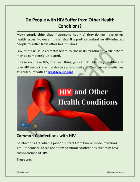 Do People with HIV Suffer from Other Health Conditions