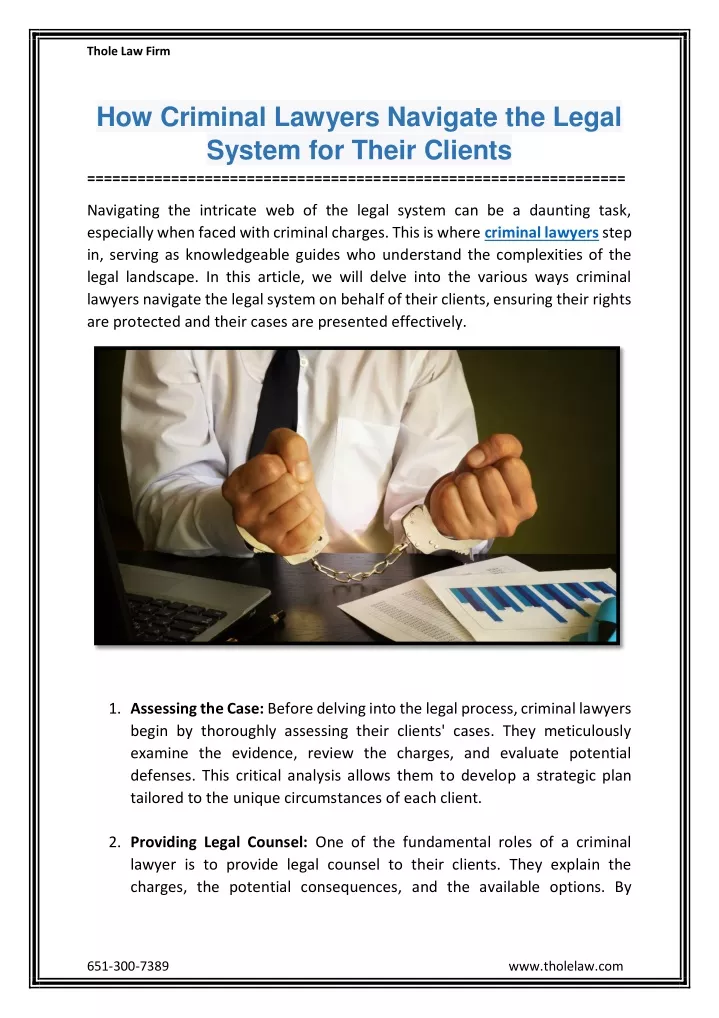 PPT - How Criminal Lawyers Navigate the Legal System for Their Clients PowerPoint Presentation - ID:12292178