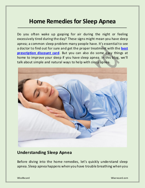 Home Remedies for Sleep Apnea
