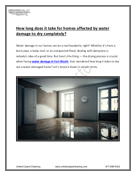 What’s the Duration of the Drying Period for Homes Affected by Water Damage