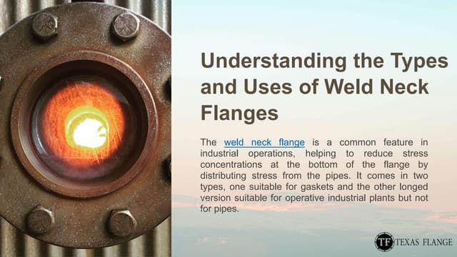 Understanding the Types and Uses of Weld Neck Flanges.pptx