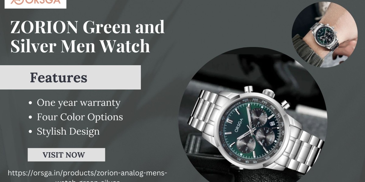 ZORION Green and Silver Men Watch Unique and Modern Look