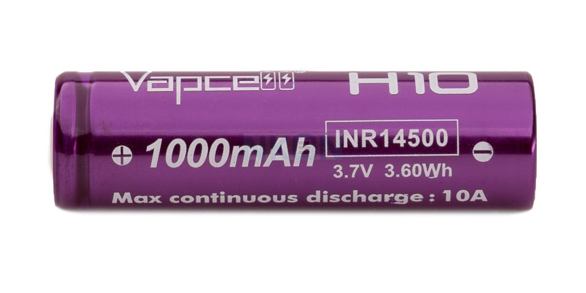 VAPCELL H10 14500 PURPLE/WHITE 10A FLAT TOP 1000MAH BATTERY A DETAILED REVIEW