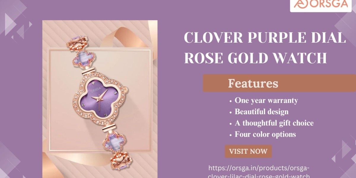 COVER Purple Dial Rose Gold Watch Luxury and Glamorous