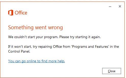 How to fix Installation Error Something Went Wrong in Office 2019