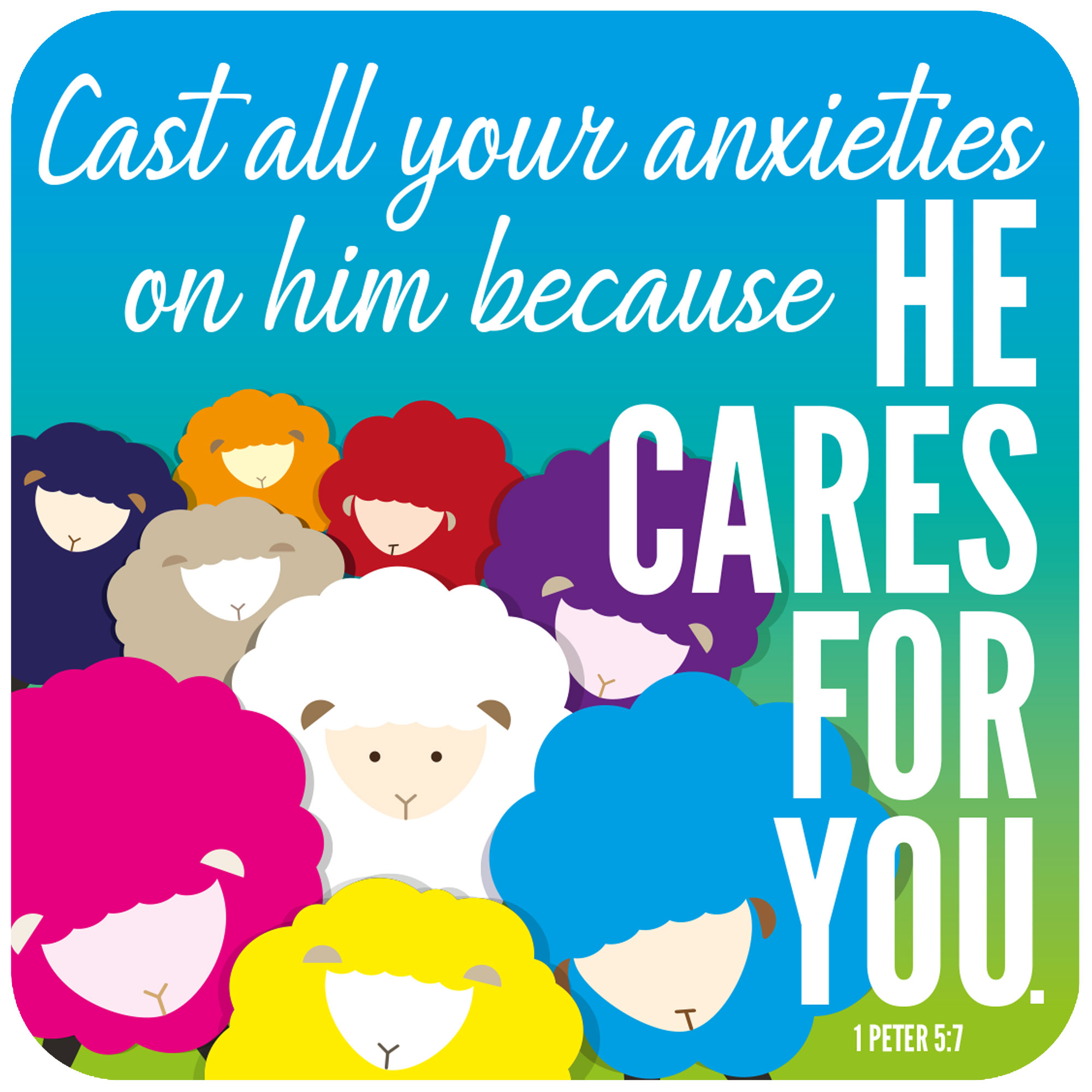 He Cares For You Coaster - The Christian Shop