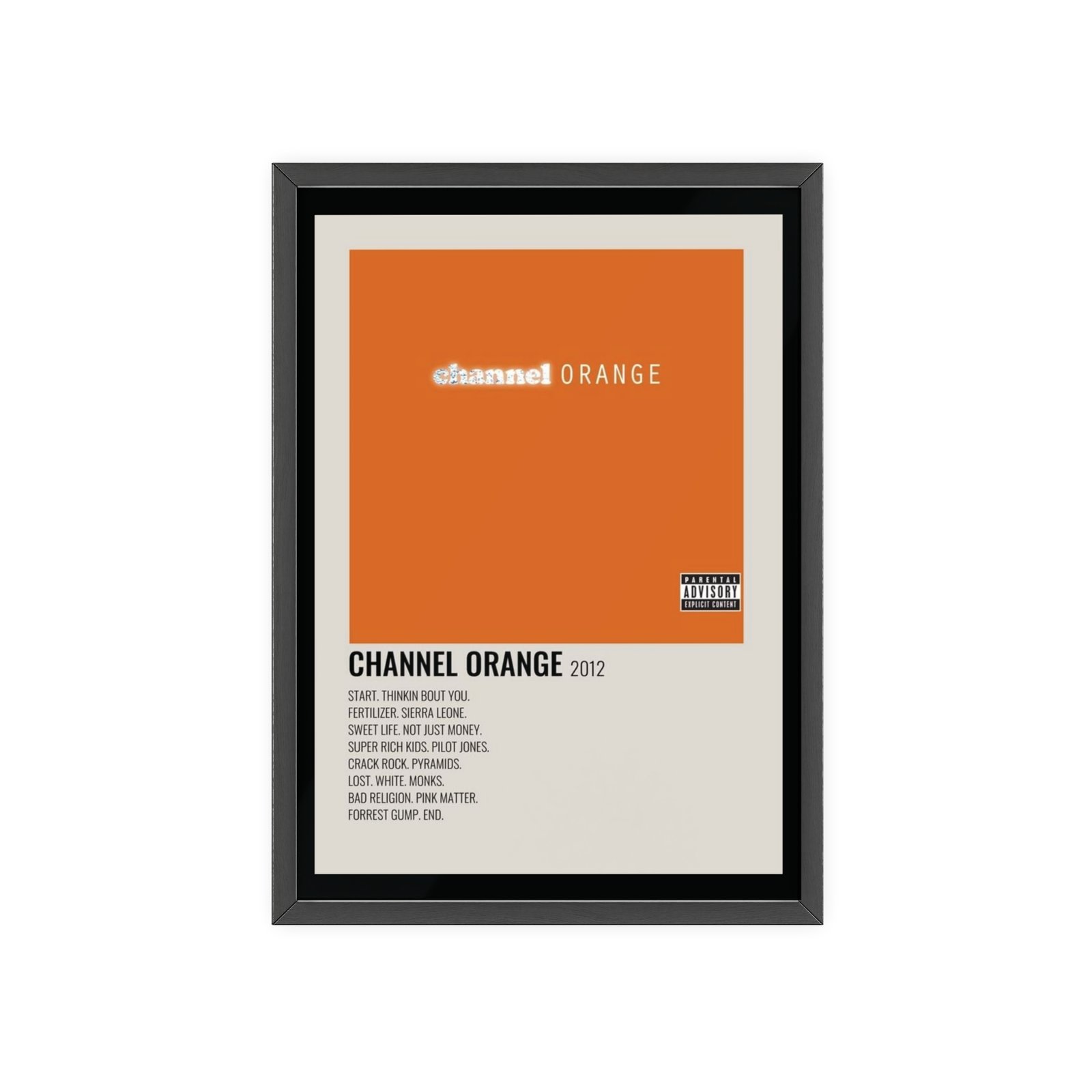 Channel Orange Poster with Wooden Frame – Kareem Kreations