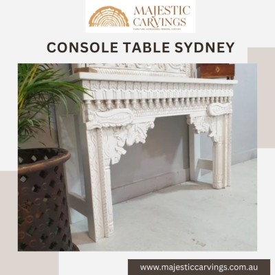 Handcrafted Carved Oriental Style Indian FurniturWooden Console Table Hallway White 120x35x75Cm Profile Picture