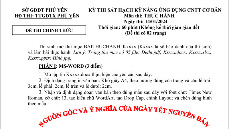 Download đề thi tin học cơ bản đầy đủ lý thuyết, thực hành