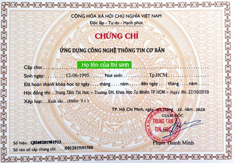 Lịch thi trung tâm tin học Đại học Khoa học Tự nhiên 2025