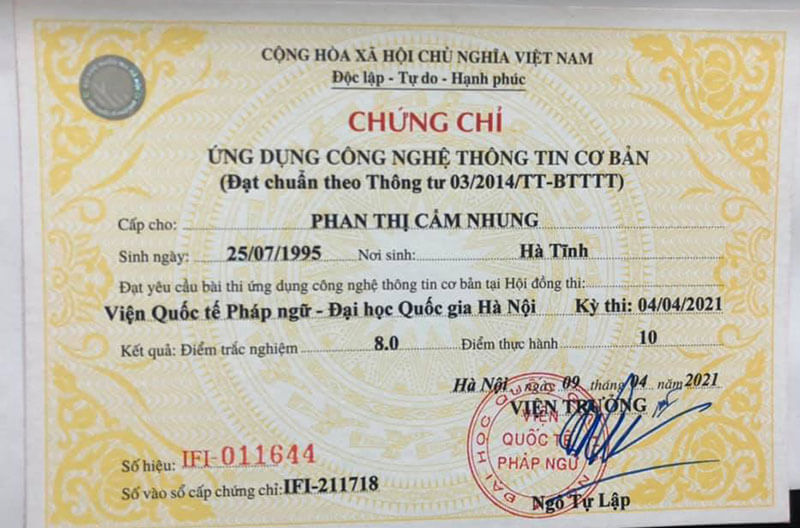 Lịch thi chứng chỉ tin học Đại học Quốc gia Hà Nội năm 2025