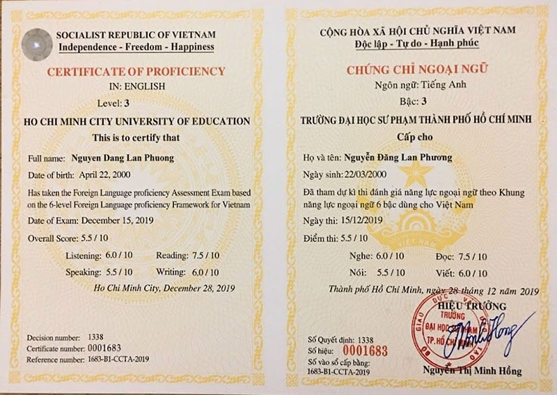 Các loại chứng chỉ tiếng anh phổ biến ở Việt Nam