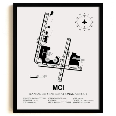 MCI Airport Map, Kansas City International Airport Print Profile Picture