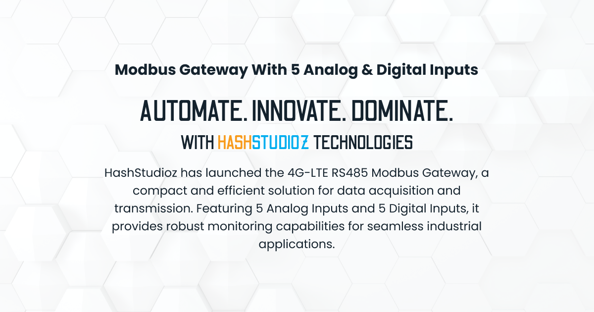 RS-485 Modbus Gateway with 5 Digital Inputs - HashStudioz Technologies