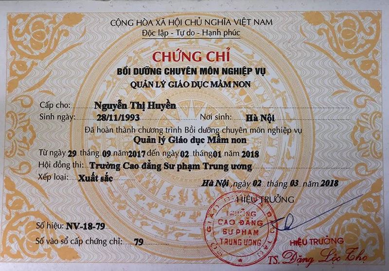 Khóa học chứng chỉ quản lý mầm non online ở Hà Nội và TPHCM