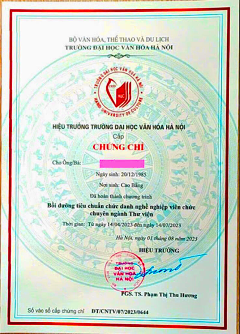 Tiêu chuẩn, mã số chức danh nghề nghiệp thư viện