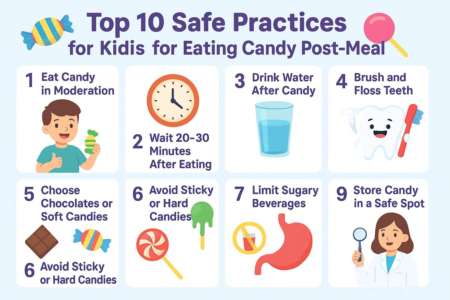 Top 10 Safe Practices for Kids for Eating Candy Post-Meal - Foodies Talks