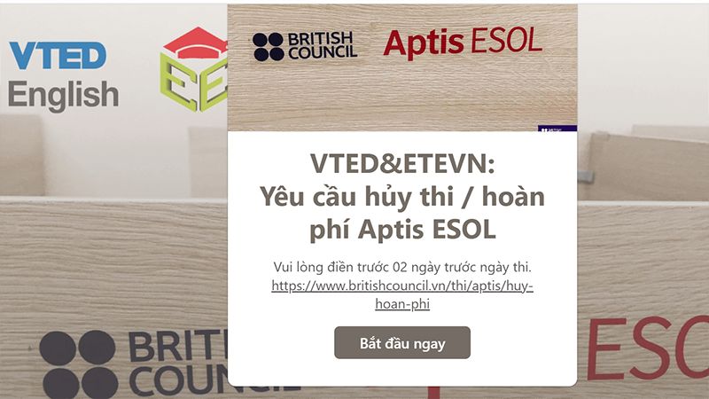 Hướng dẫn cách hủy thi APTIS và hoàn phí nhanh chóng