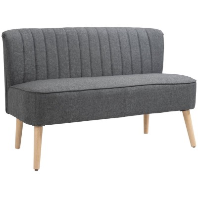 HOMCOM 2 Seater Sofa | Modern Velvet Couch | Light Grey | Armless Design Profile Picture