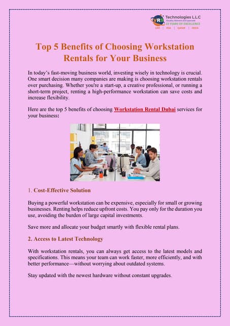 Top 5 Benefits of Choosing Workstation Rentals for Your Business | PDF