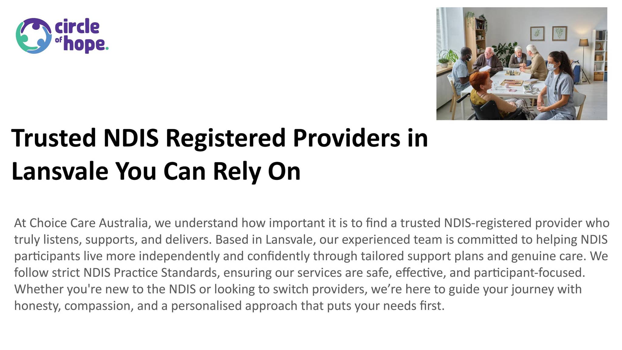 Lansvale NDIS Providers – Full Guide by Circle of Hope