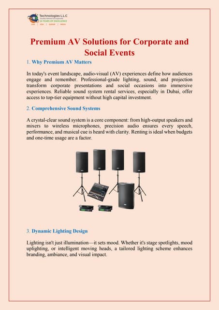 Premium AV Solutions for Corporate and Social Events | PDF
