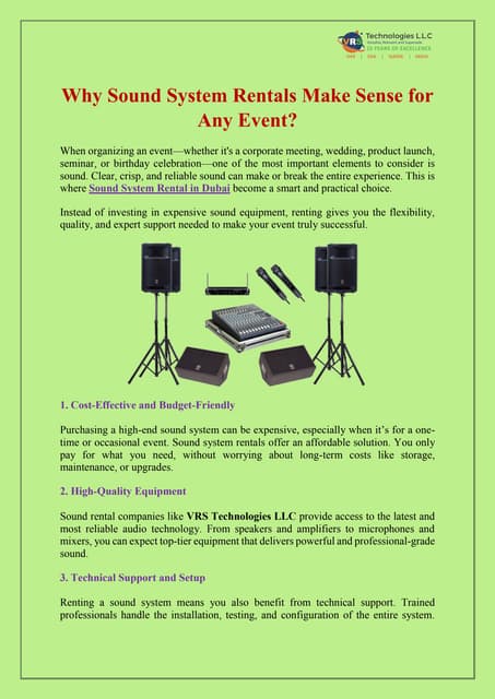 Why Sound System Rentals Make Sense for Any Event? | PDF