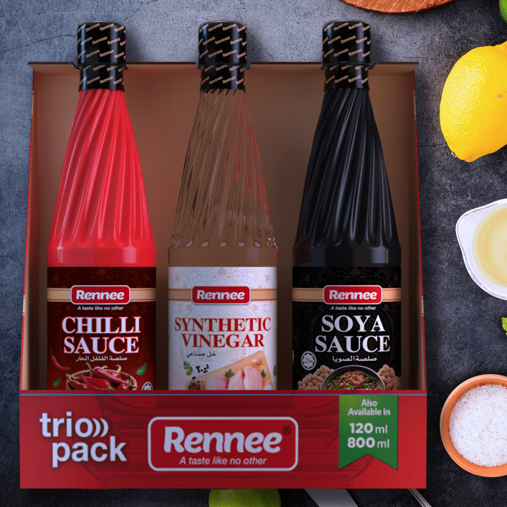 Chilli Sauce, Soya Sauce, & Synthetic Vinegar Trio – 800ml