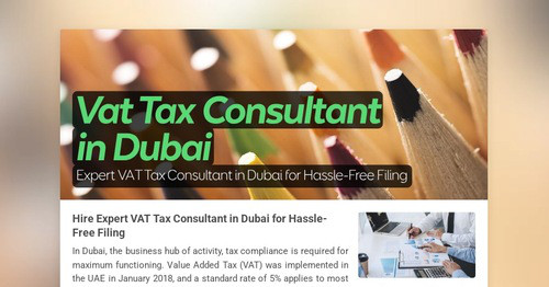Vat Tax Consultant in Dubai | Smore Newsletters