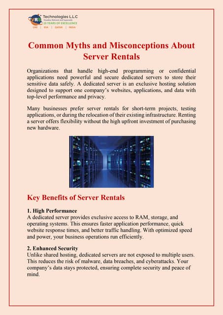 Common Myths and Misconceptions About Server Rentals | PDF