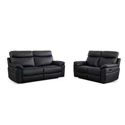 Lucius Genuine Leather Manuel Recliner Sofa Suite - Black 3+2 Set Profile Picture