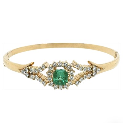 1.50 Carat Emerald and Diamond Bangle Profile Picture