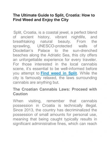 The Ultimate Guide to Split, Croatia How to Find Weed and Enjoy the City