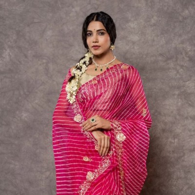 rani Lehariya Pure Georgette 20 Gsm aari sequins border butti handwork Traditional Wear saree Profile Picture