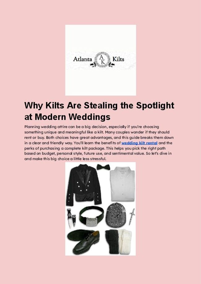 Why Kilts Are Stealing the Spotlight at Modern Weddings.docx | PDF Host