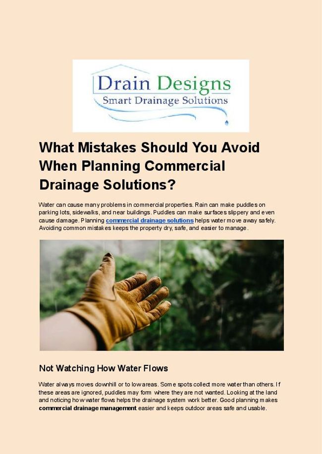 What Mistakes Should You Avoid When Planning Commercial Drainage Solutions_.docx | PDF Host