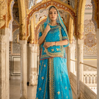 Firozi Bamber Satin Dori Salma Tari Handwork Poshak (Unstitched) Profile Picture