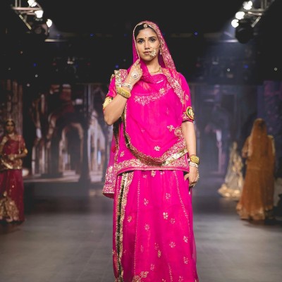 Rani Pure Jacquard Tissue Dabka Dori Salma Handwork Poshak with Pure Odhana Profile Picture