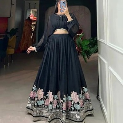 Designer Georgette Stitched Lehenga Set with Sequin Embroidery and Stylish Top Profile Picture