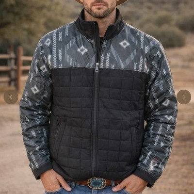 Men's Western Quilted Jacket with Southwestern print Profile Picture