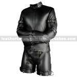 black leather straitjacket