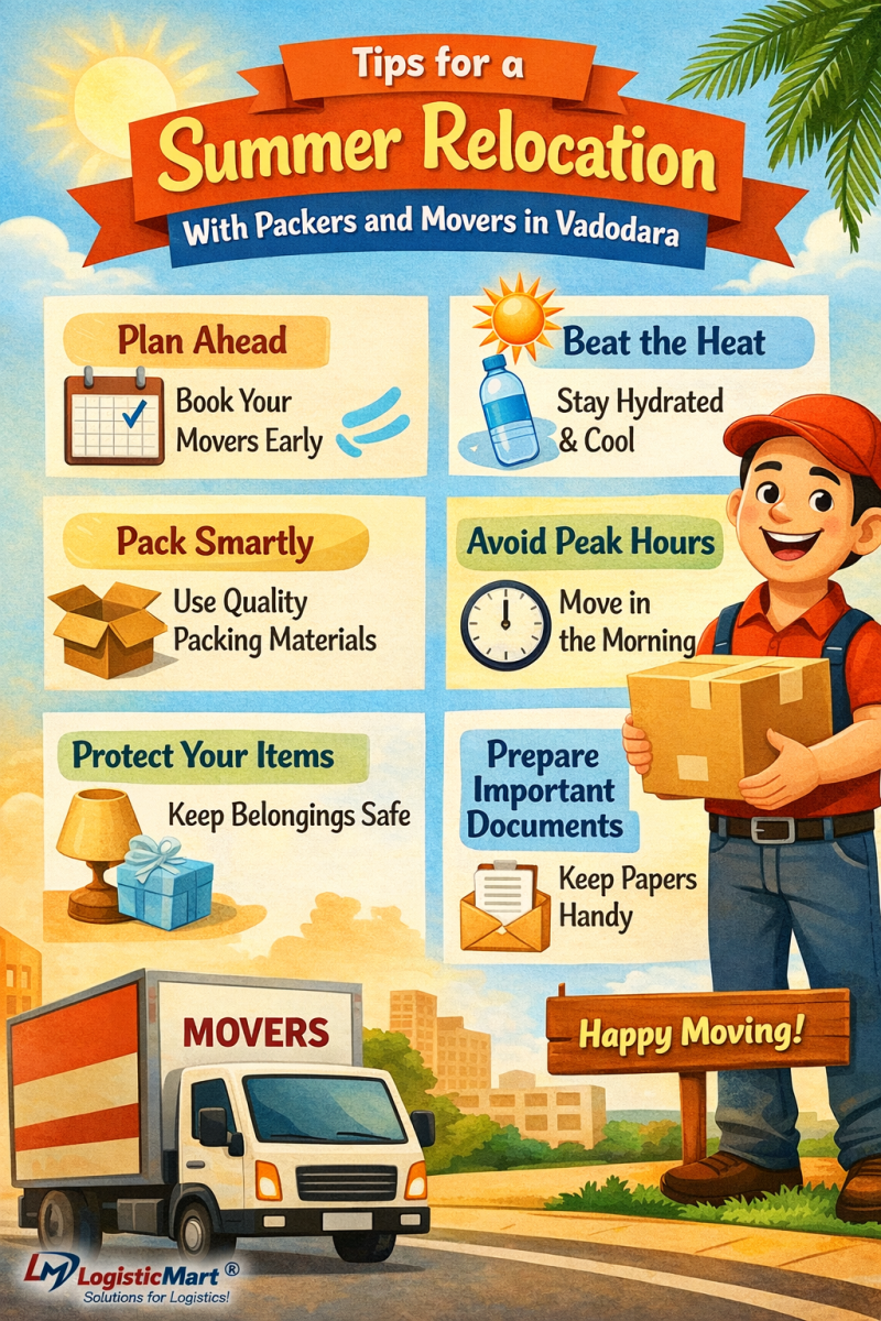 Tips for a Safe Summer Relocation With Packers and Movers in Vadodara – Moving through Logisticmart