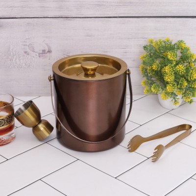 Golden Copper Ice Bucket With Jigger And Tong Profile Picture