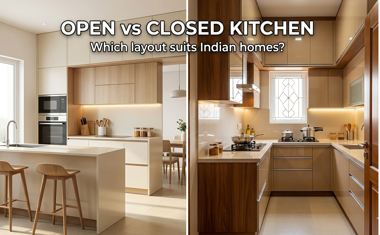 Open vs Closed Kitchen for Indian Homes Guide by Heera Moti